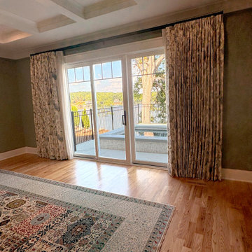 Custom drapery in luxury Lake Norman home