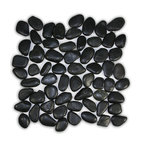 Polished Black Pebble Tile