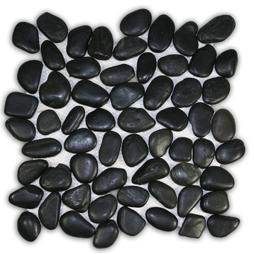 Polished Black Pebble Tile