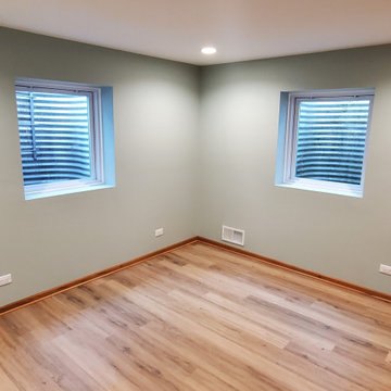 Vinyl replacement egress windows in a newly finished basement