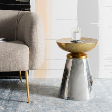 Ollie Drum Side Table Gold