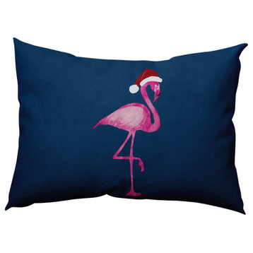 Snow Bird Decorative Throw Pillow, Navy, 14"x20"