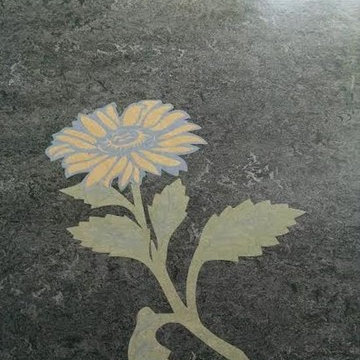 Custom Marmoleum Border and a Water Jet Flower