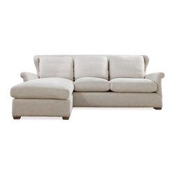Haven Belgian Linen Upholstered Wingback Sectional Sofa - Sectional Sofas