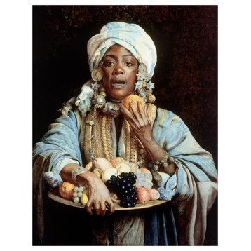 "A North African Fruit Vendor" Paper Print by Giuseppe Signorini, 14"x18"