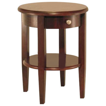 Winsome Wood Concord Round End Table With Drawer And Shelf