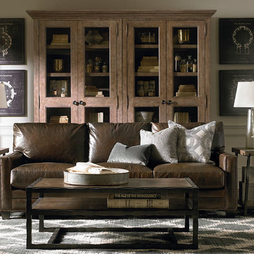 Custom Leather Ladson Sofa by Bassett Furniture