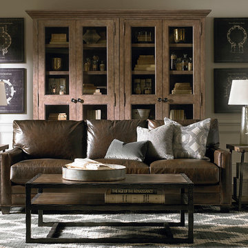 Custom Leather Ladson Sofa by Bassett Furniture