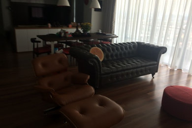 Example of an asian living room design in Other