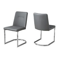Low Back Contemporary Dining Chairs Houzz Monarch Specialties Dining Chairs Set Of 2 34 Gray Leather