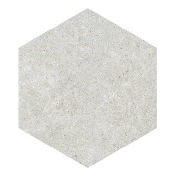 Traffic Hex Porcelain Floor and Wall Tile, Silver