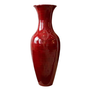 Decorative Metal Floor Vase in Teal & Silver Color at DecorShore