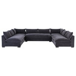 Four Hands - Grant 5-PieceSectional-Henry Charcoal - This simple yet stylish sectional is upholstered in soft, durable and stain-resistant Crypton fabric in an inviting dark charcoal color.