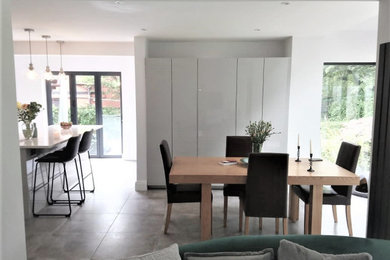 Contemporary dining room in Cardiff.