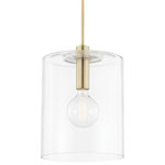 Mitzi by Hudson Valley Lighting - Neko 1-Light Large Pendant, Aged Brass Finish, Clear Glass - Features: