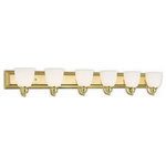 Livex Lighting - Livex Lighting 10506-02 Springfield - 6 Light Bath Vanity in Springfield Style - Springfield 6 Light  Polished Brass SatinUL: Suitable for damp locations Energy Star Qualified: n/a ADA Certified: n/a  *Number of Lights: 6-*Wattage:100w Medium Base bulb(s) *Bulb Included:No *Bulb Type:Medium Base *Finish Type:Polished Brass