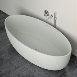 Lusso Stone Morini Stone Resin Solid Surface Freestanding Bath 1700 Pale Grey Qu - Products