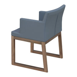 Soho Sled Wood - Dark Grey Leatherette - Dining Chairs