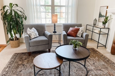 Transitional living room photo in Kansas City