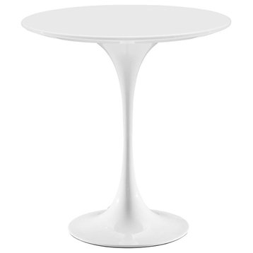 Sofa Side Table, Round, White, Wood, Metal, Modern, Lounge Cafe Hospitality