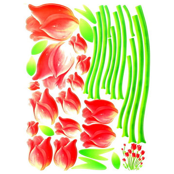 Gentle Tulips - Wall Decals Stickers Appliques Home Dcor