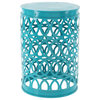 Set of 3 Multi Colored Metal Coastal Indoor/Outdoor Accent Table, 23", 19", 15"