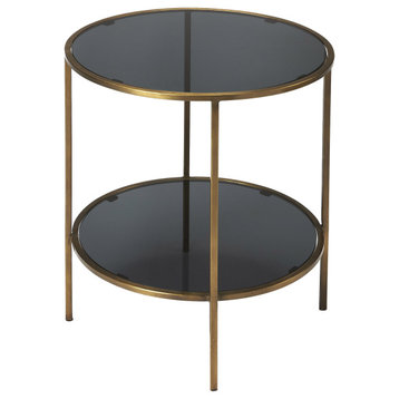 Roxanne Iron & Glass End Table - Multi-Color