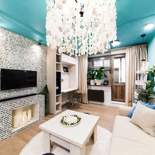 Photo of a mediterranean living room in Moscow.