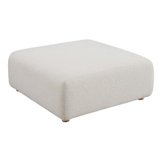 Hangove Cream Boucle Upholstered Ottoman | Stylish Comfort
