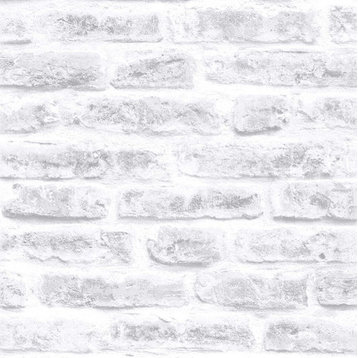 Brick White Wallpaper, 20x396