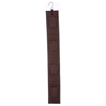 Fabric Hanging Double Sided Hang Up Closet Organizer Storage, Brown