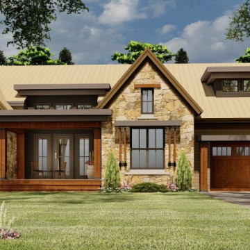 Oakdale Ranch House Plan - Front