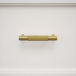 Luxe Knurled Brushed Gold Pull Bar 150mm - Drawer & Cabinet Hardware
