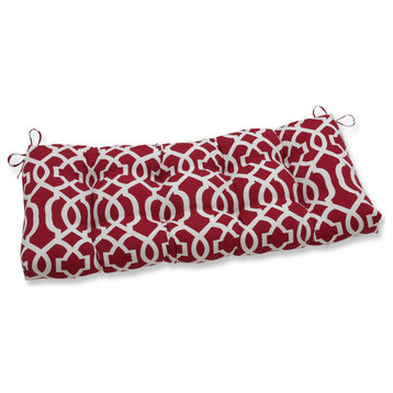 New Geo Red 48x18" Outdoor Tufted Bench/Swing Cushion