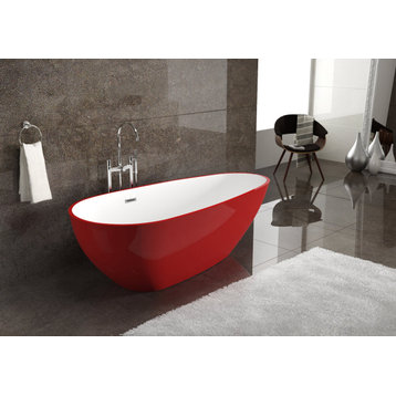 Serenity 62" Acrylic Soaking Tub - Oval, Red