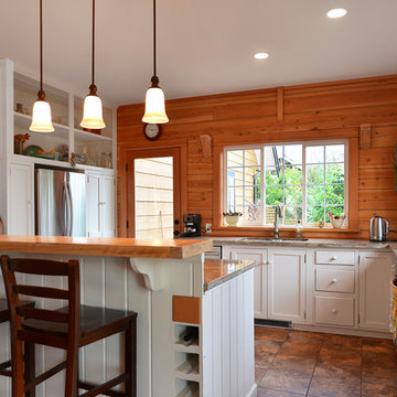 Kitchen and Bookshelf