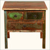 Rustic 3 Drawer Reclaimed Wood End Table