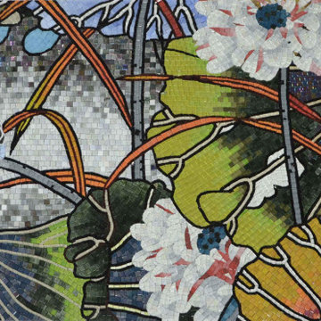 Glass Mosaic Artwork, Vivid Garden I Mozaico