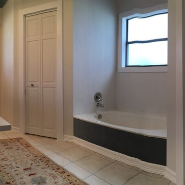 Coastal Farmhouse. I think I officially live for re-doing 80's master bathrooms.