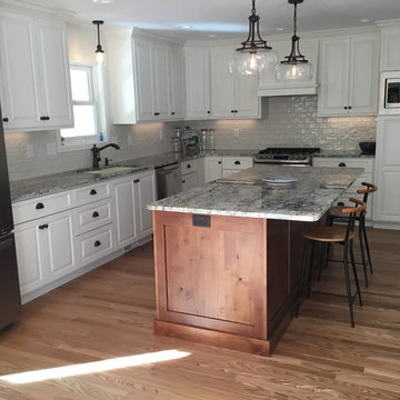 Off White and Knotty Alder Kitchen