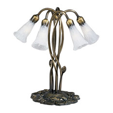 Meyda 16.5" White Pond Lily 5-Light Accent Lamp