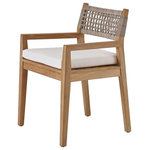 Universal Furniture - Universal Furniture Coastal Living Outdoor Chesapeake Arm Chair - Give outdoor dining spaces a chic update with the Chesapeake Arm Chair, featuring an upholstered cushion and striking wicker accents on the back for added texture.