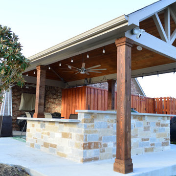 Forney TX Covered Patio With Outdoor Kitchen