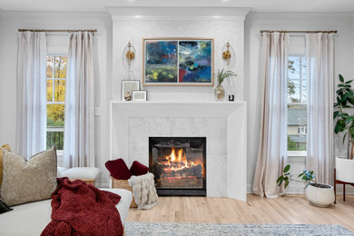 Inspiration for a contemporary living room remodel in New York