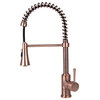 Residential Spring Coil Kitchen Faucet Cone Spray Head Antique Copper