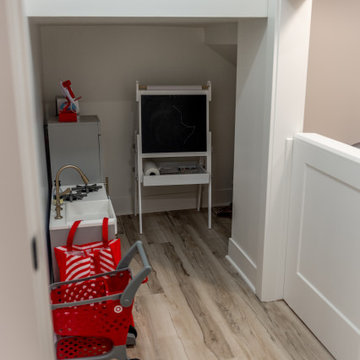 Basement Wine Cellar Wall and Under-Stair Kids' Playhouse