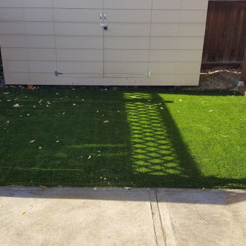 Synthetic Artificial Turf Grass Dog Yard Transformation Lethbridge 2017