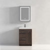 Freestanding Bathroom Vanity With Top Mount Sink, Cali Walnut, 24'' Acrylic Sink