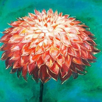 "Abstract Dahlia Flower" Poster Print by Atelier B Art Studio, 12"x12"