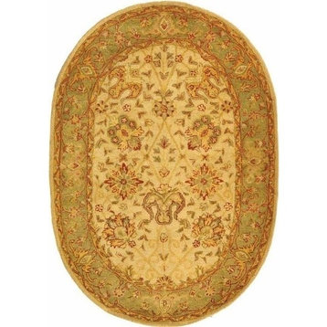 Safavieh Antiquity Collection AT21 Rug, Ivory, 4'6"x6'6" Oval